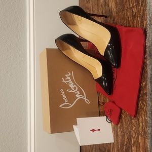 Christian Louboutin Corneille 100 Patent Black Sz 39.5